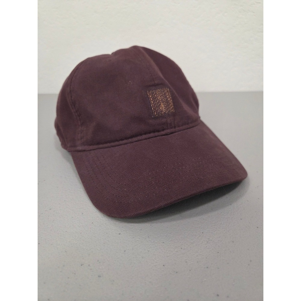 Carhartt Mens Brown Cotton Baseball Cap OS Hook Loop Strapback Workwear Utility